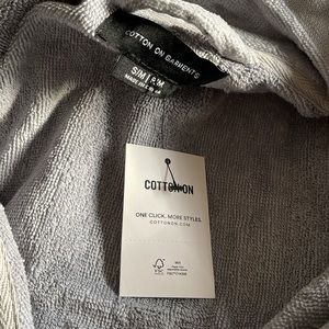 Cotton On Luxe Toweling Gown Size S/M Grey
